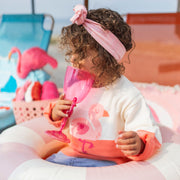 Chandail crème et rose avec flamant, bébé