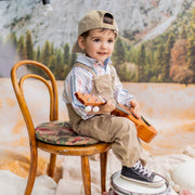 Chemise à manches longues et à rayures en lin et coton, bébé ||Shirt with long sleeves in linen and cotton, baby