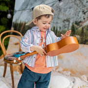Chemise à manches longues et à rayures en lin et coton, bébé ||Shirt with long sleeves in linen and cotton, baby