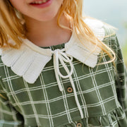 Col amovible crème en tricot avec motif, enfant