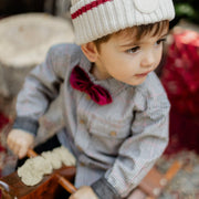 Chemise noire et blanche à micro-carreaux en popeline, bébé || Black and white micro check shirt in poplin, baby