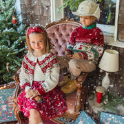 Chandail en tricot à motifs des fêtes, enfant || Knit sweater with holiday all over print, child