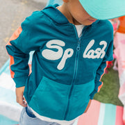 Veste turquoise à capuchon, enfant