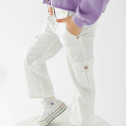 Look du jean crème à poches cargo, enfant