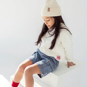 Bermuda en denim bleu à rayures, enfant