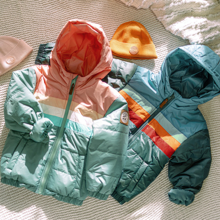 Manteau doudoune vert, enfant || Green puffer coat, child