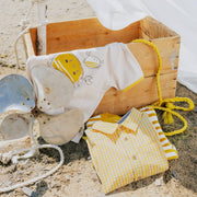 T-shirt crème à manches courtes avec crabes en jersey, bébé || Cream short sleeves t-shirt with crabs in jersey, baby