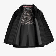 Veston noir et blanc à rayures en gabardine, unisexe, enfant