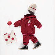 Pantalon rouge de coupe régulière en coton ouaté, bébé