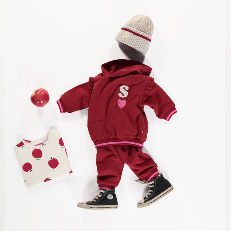 Pantalon rouge de coupe régulière en coton ouaté, bébé