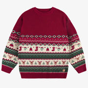 Chandail de maille à motifs des fêtes, adulte || Knit sweater with holiday all over print, adult