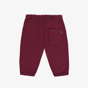 Pantalon bourgogne coupe décontractée en coton français, bébé || Burgundy pants relaxed fit in French terry, baby