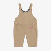 Salopette crème de coupe décontractée en velours côtelé, bébé