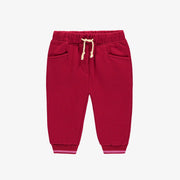 Pantalon rouge de coupe régulière en coton ouaté, bébé