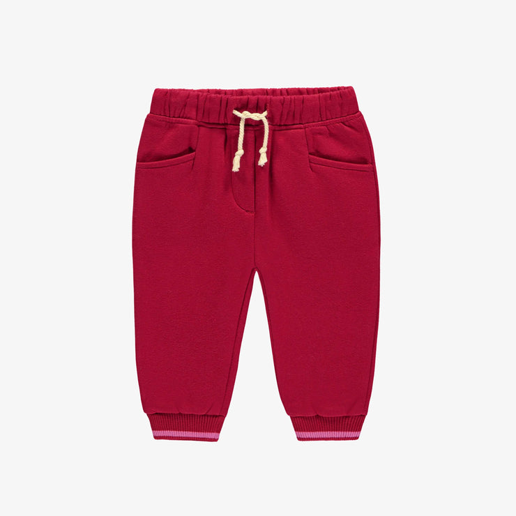 Pantalon rouge de coupe régulière en coton ouaté, bébé