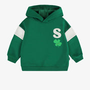 Chandail à capuchon vert de coupe ample en coton ouaté, bébé