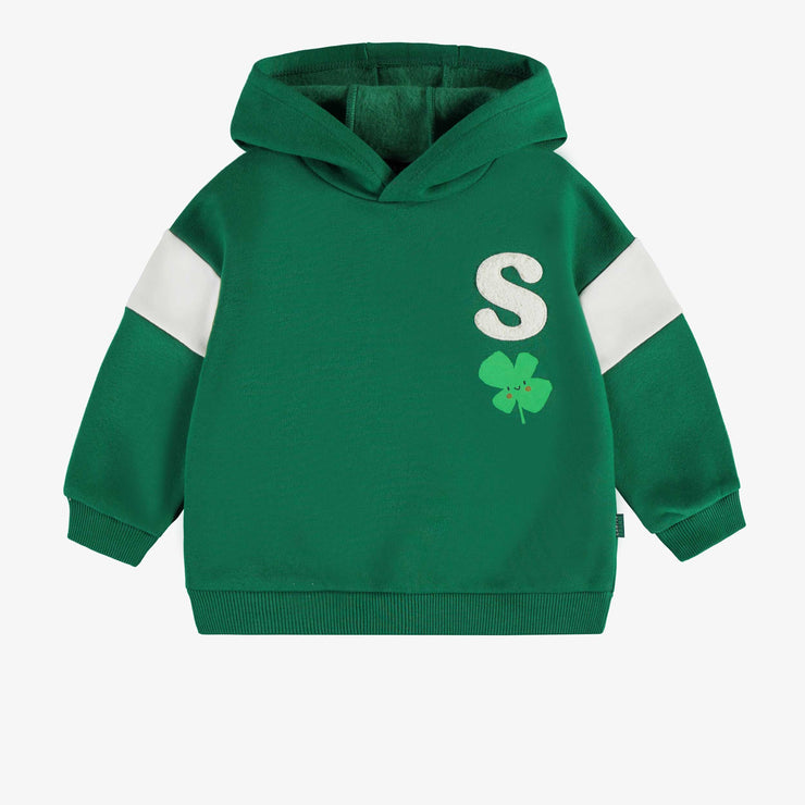 Chandail à capuchon vert de coupe ample en coton ouaté, bébé