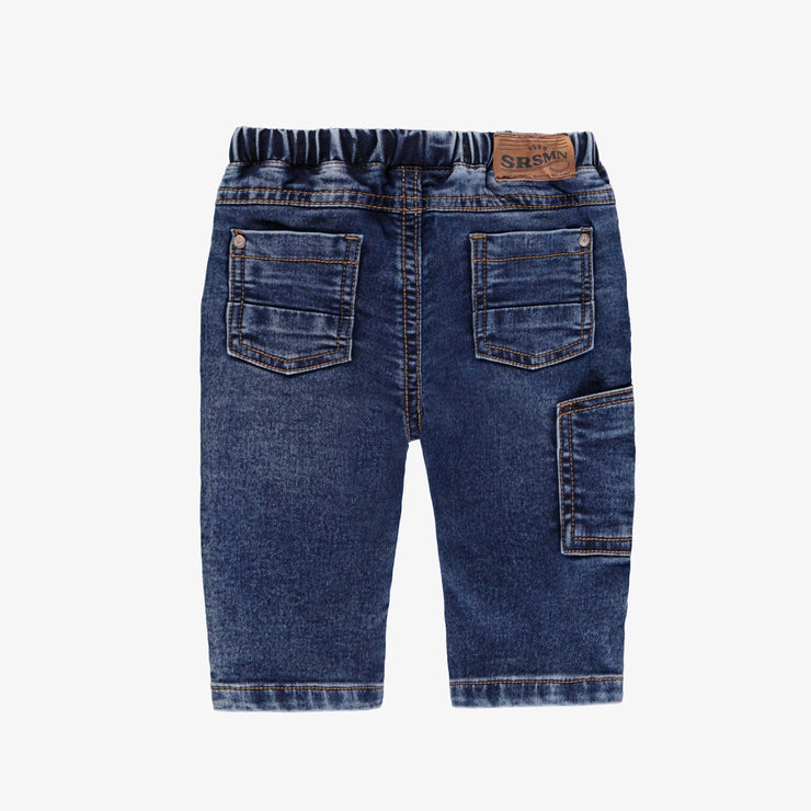 Pantalon de coupe décontractée en denim foncé léger, bébé || Relaxed fit pants in light dark denim, baby