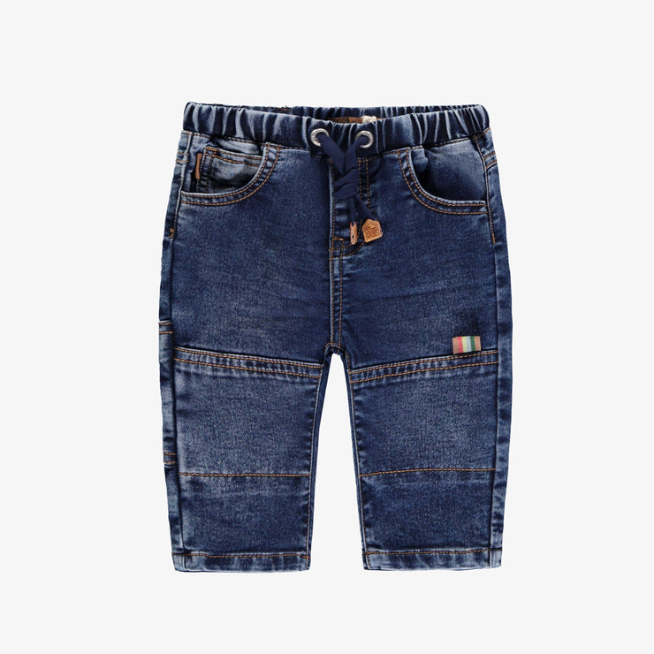 Pantalon de coupe décontractée en denim foncé léger, bébé || Relaxed fit pants in light dark denim, baby