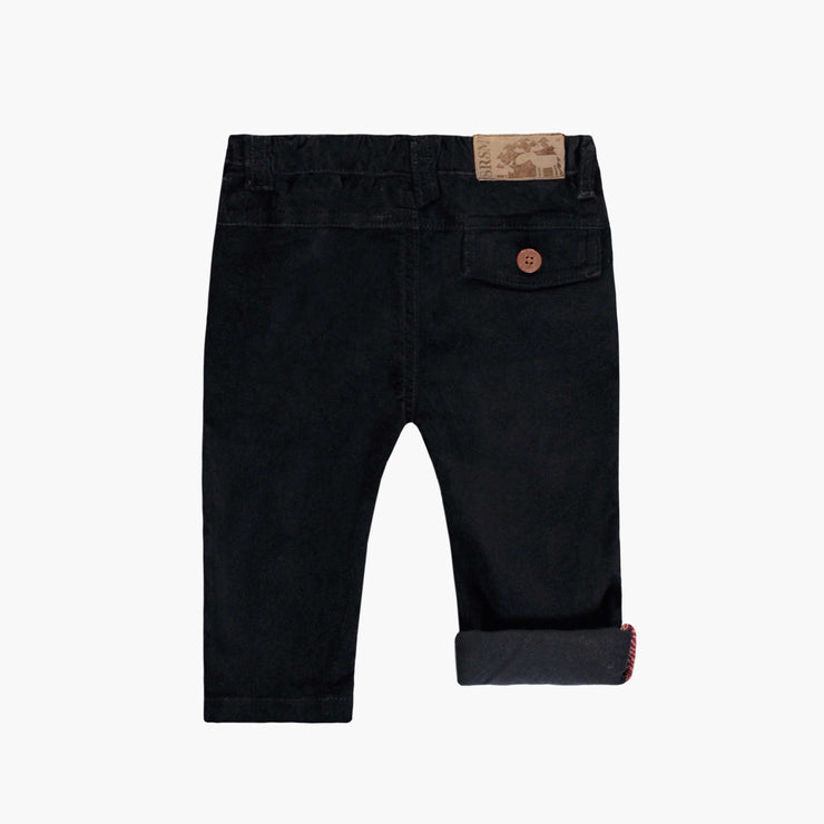 Pantalon noir de coupe régulière en velours, bébé