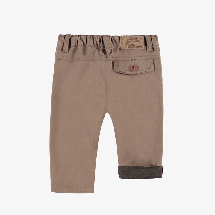 Pantalon beige coupe régulière en denim coloré, bébé || Regular-fit pants in beige-colored denim, baby