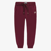 Pantalon bourgogne coupe décontractée en coton français, enfant || Burgundy pants relaxed fit in French terry, child