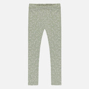 Legging réversible prune et vert fleuri en jersey extensible, enfant || Reversible striped navy and cream legging in stretch jersey, child