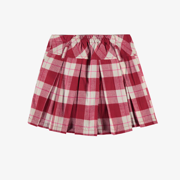 Jupe rouge à plis et à carreaux en flanelle, enfant