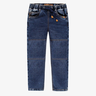 Pantalon de coupe régulière en denim foncé léger, enfant || Regular fit pants in light dark denim, child