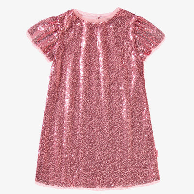 Robe rose à paillettes, enfant