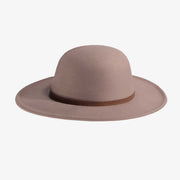 Chapeau de feutre taupe de forme arrondi, enfant || Taupe felt hat with rounded shape, child