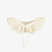 Col amovible crème en tricot avec motif, enfant