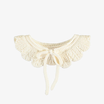 Col amovible crème en tricot avec motif, enfant