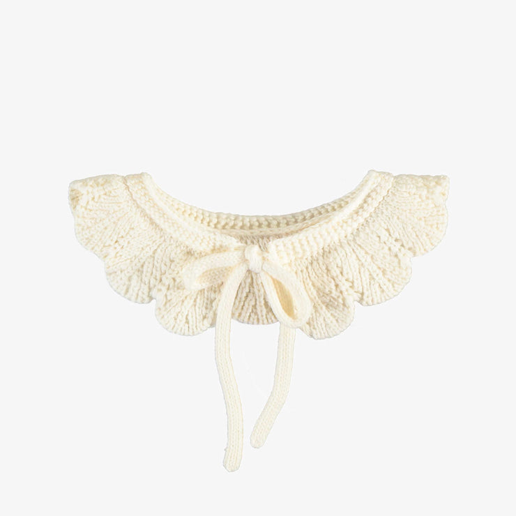 Col amovible crème en tricot avec motif, enfant