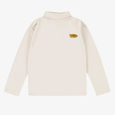 T-shirt crème à manches longues avec col roulé, enfant || Cream long sleeves t-shirt with turtleneck, child