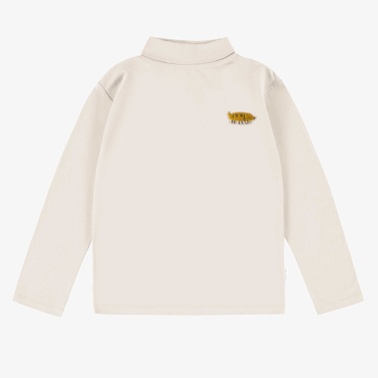T-shirt crème à manches longues avec col roulé, enfant || Cream long sleeves t-shirt with turtleneck, child