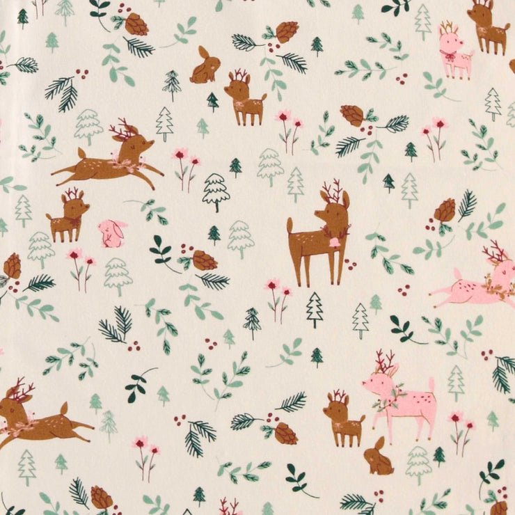 Camisole crème en jersey extensible à motifs de rennes, enfant