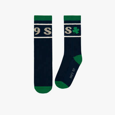Chaussettes marine en tricot tressée, enfant