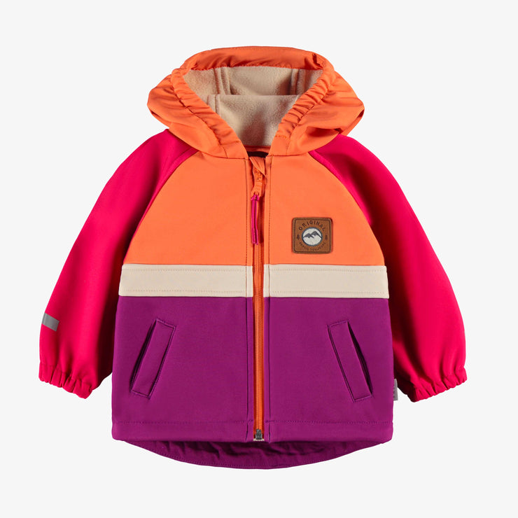 Manteau mauve, rose et orange en coquille souple, bébé
