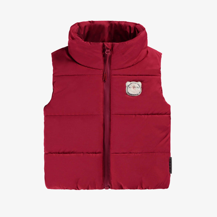 Veste doudoune sans manches rouge framboise, bébé