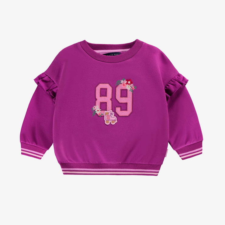 Chandail mauve avec broderie, bébé || Purple sweater with embroidery,baby