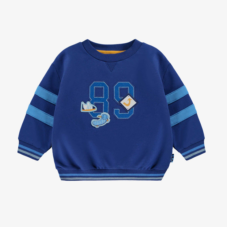 Chandail bleu avec broderie, bébé  || Blue sweater with embroidery, baby