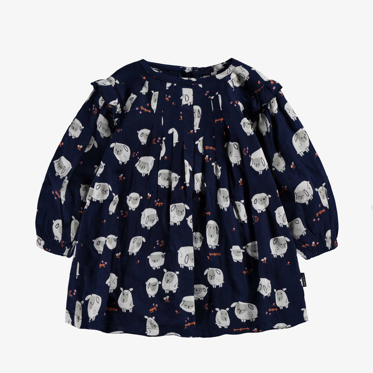 Robe bleu marine à motifs, bébé