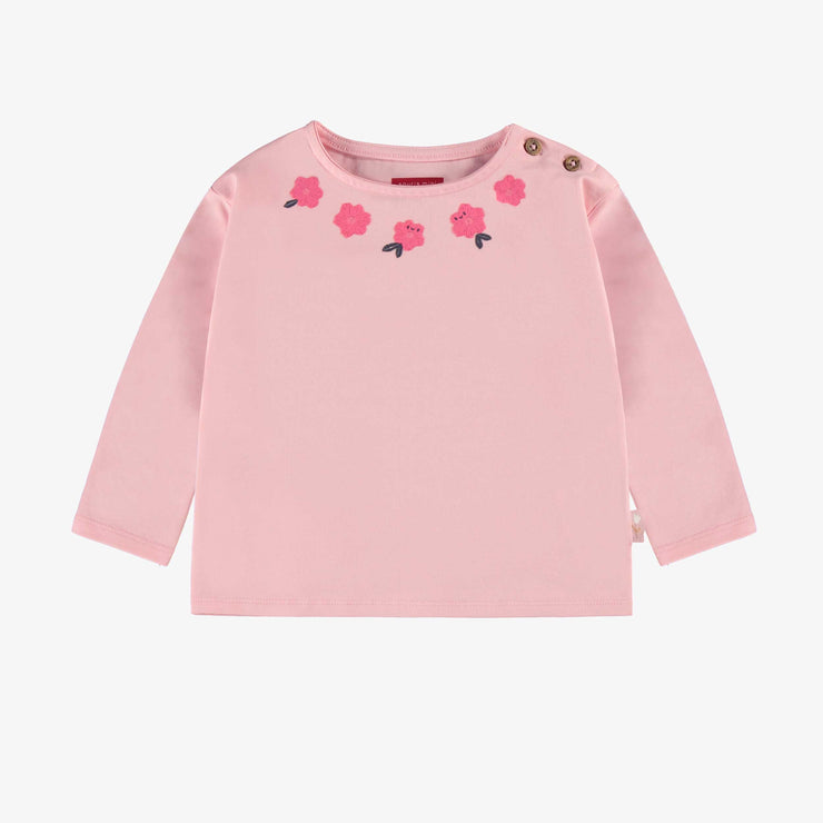 T-shirt rose à motif floral, bébé  || Pink floral-patterned T-shirt, baby