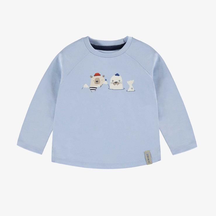 T-shirt bleu avec illustrations, bébé  || Blue T-shirt with illustrations, baby