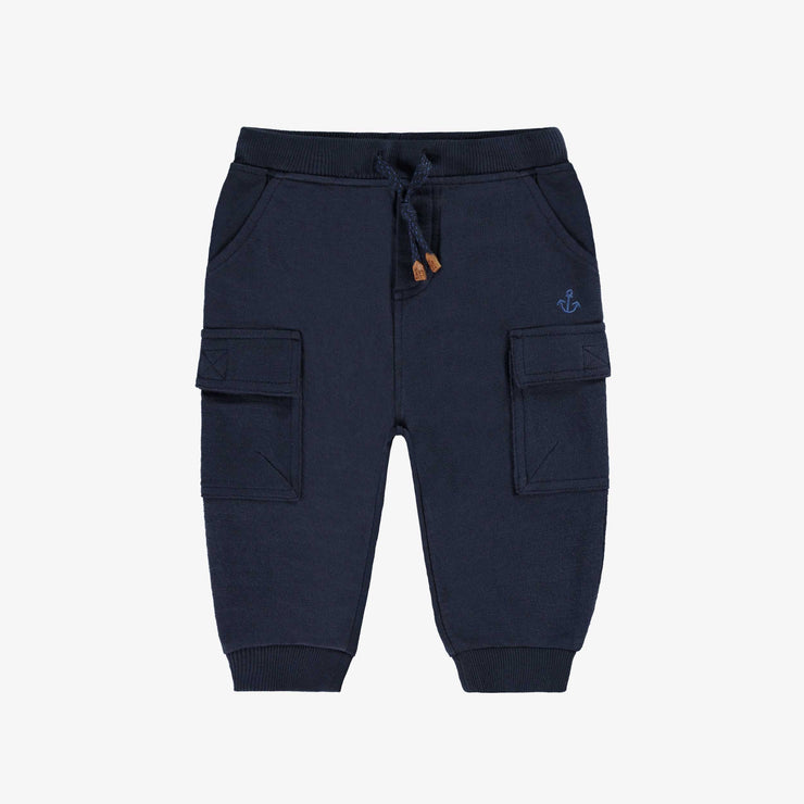 Pantalon bleu marine style jogger, bébé  || Navy blue jogger pants, baby