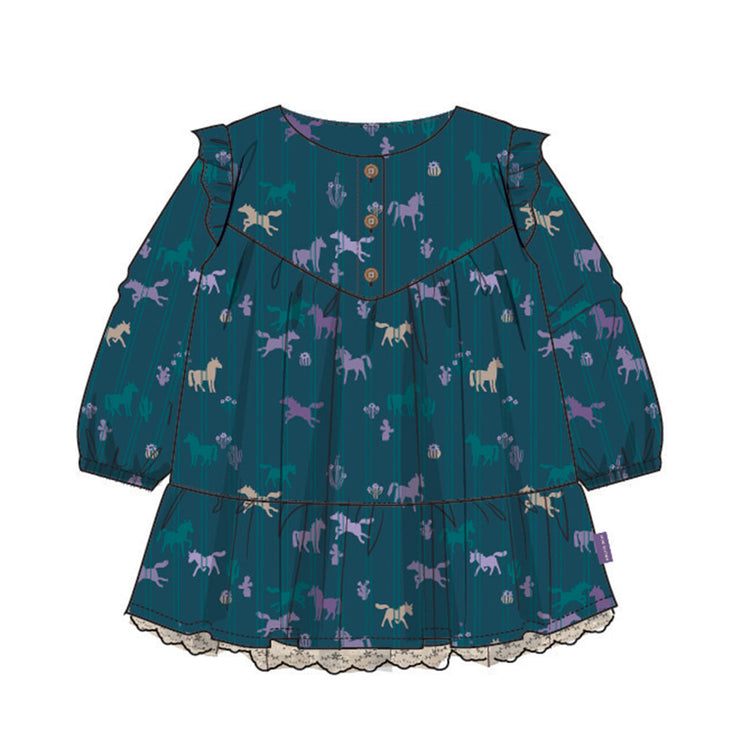 Robe turquoise à motifs, bébé