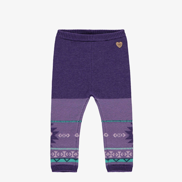 Legging mauve en tricot avec motifs, bébé