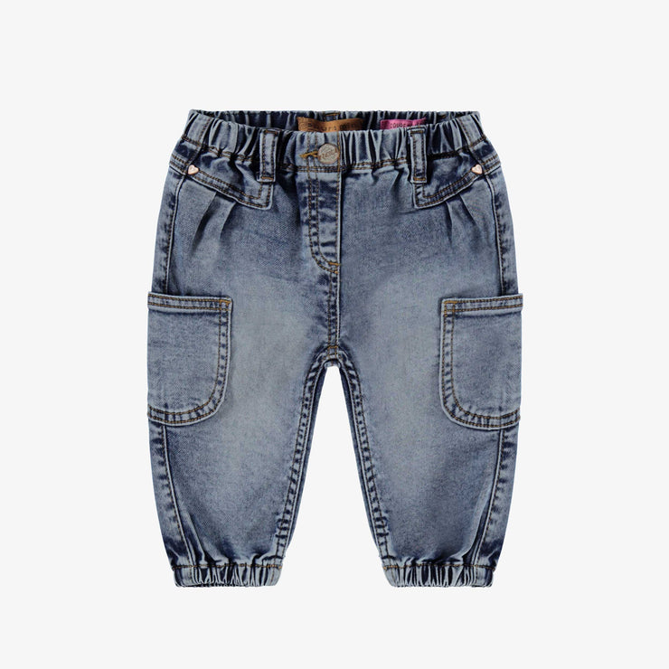 Jean bleu avec poches style cargo, bébé