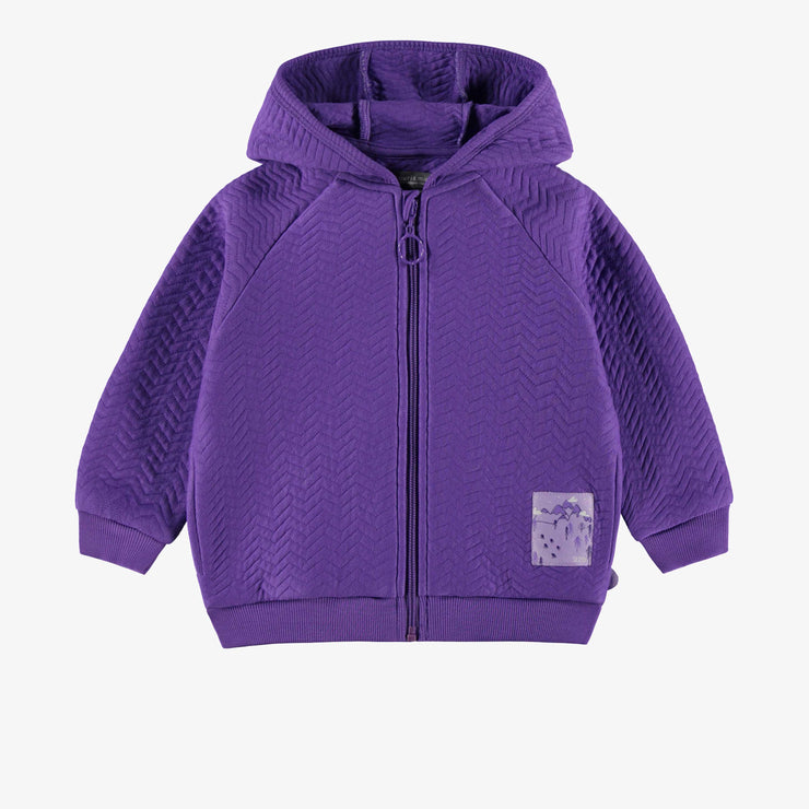 Veste mauve à capuchon, bébé